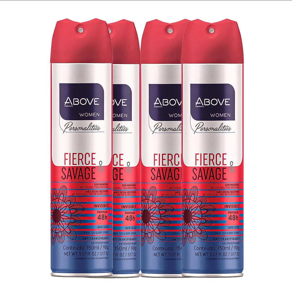 Above 48 Hours Antiperspirant Deodorant Set - Fierce & Savage Women, 4 Pc, 3.17