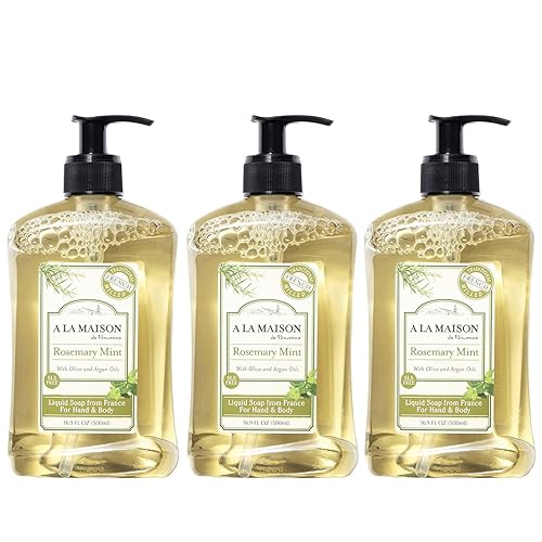 A La Maison Rosemary Mint Liquid Hand Soap - 16.9 Oz Pump Bottles, 3 Pack, Moisturizing