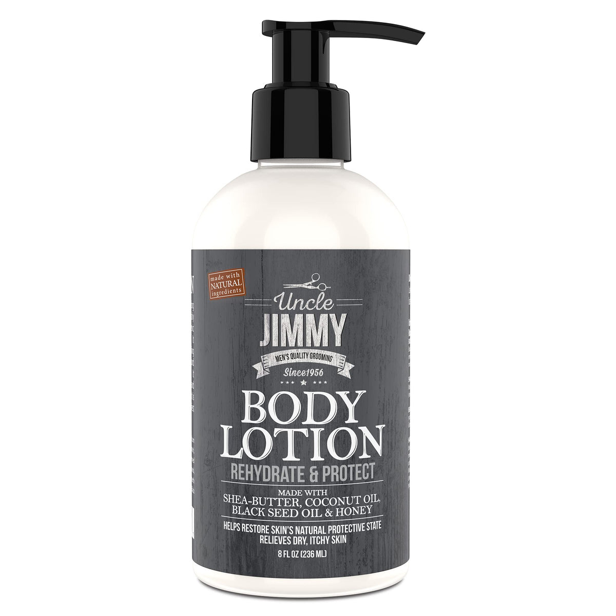 Uncle Jimmy Body Lotion - 8 Fl Oz Moisturizer For Dry Skin, Repairs & Retains Moisture