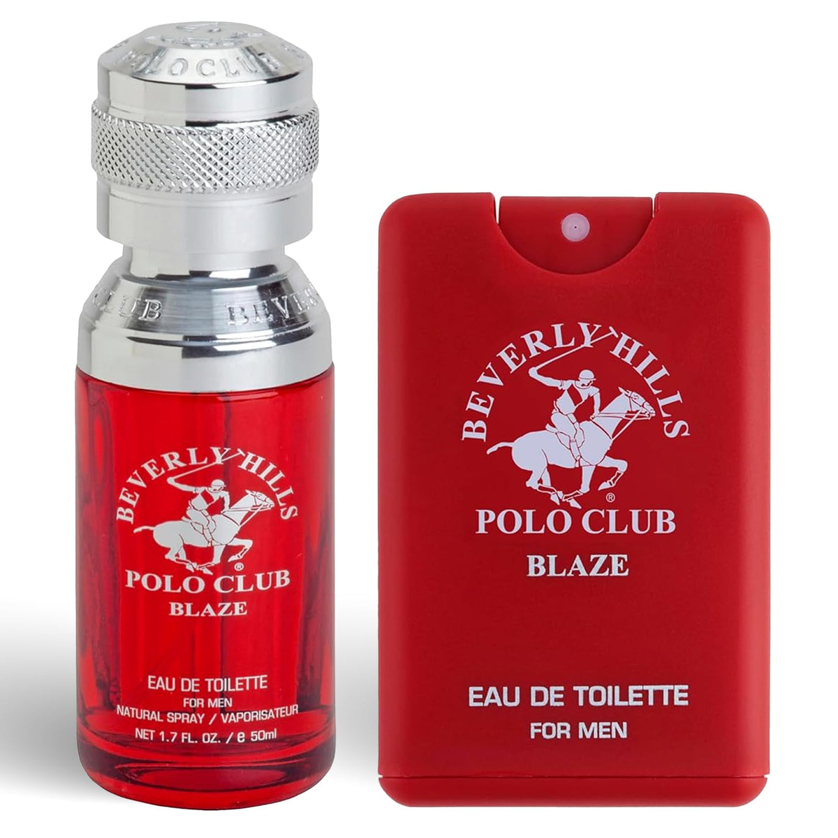 Beverly Hills Polo Club Men'S Eau De Toilette 1.7Oz + Pocket Spray Bonus Pack - Blaze