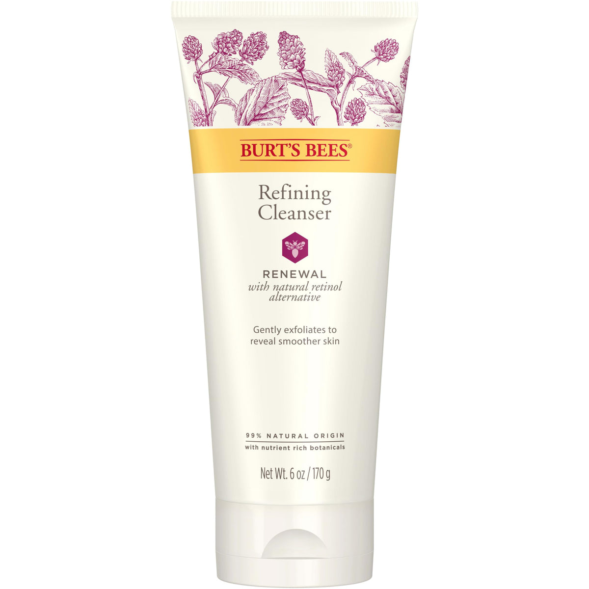 Burt'S Bees Renewal Refining Cleanser With Bakuchiol, 6 Oz - Natural Retinol Alternative