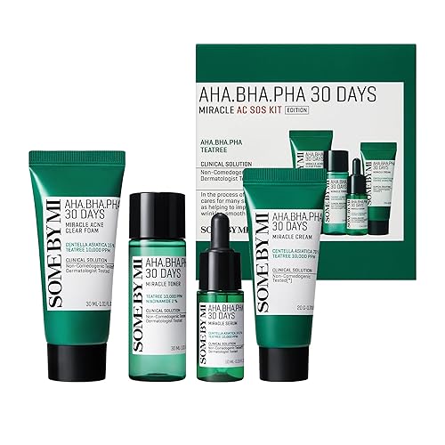 Some By Mi Aha Bha Pha 30Days Miracle Ac Sos Kit - Exfoliating Skin Care Set, 4 Piece