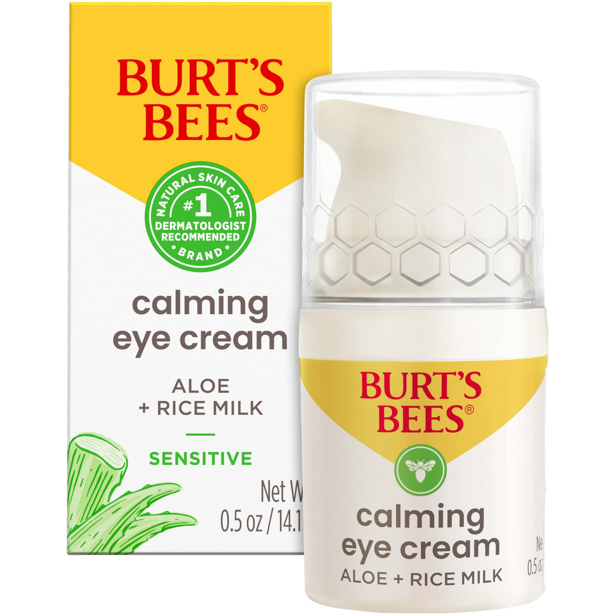 Burt'S Bees Calming Eye Cream With Aloe & Rice Milk, 0.5 Oz - 98.7% Natural Skin Care