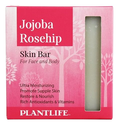 Plantlife Jojoba Rosehip Bar Soap - Moisturizing, Handcrafted, 4.5Oz - Soothes Skin