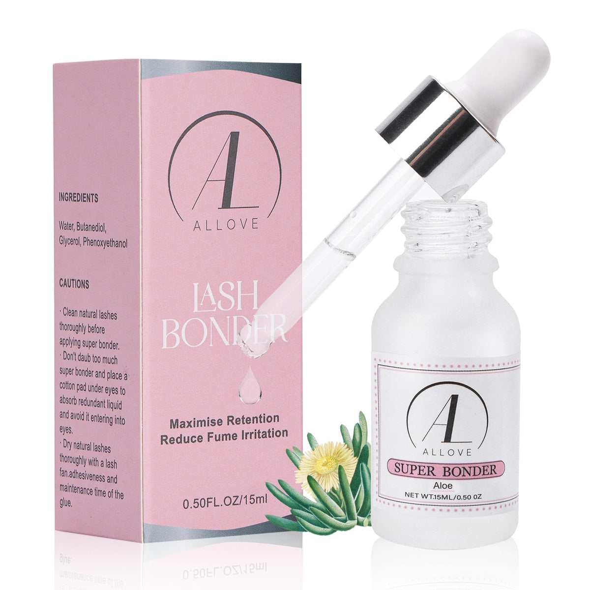 Allove Lash Bonder - Eyelash Extensions Glue Accelerator, Water & Oil Proof Sealant, 15Ml