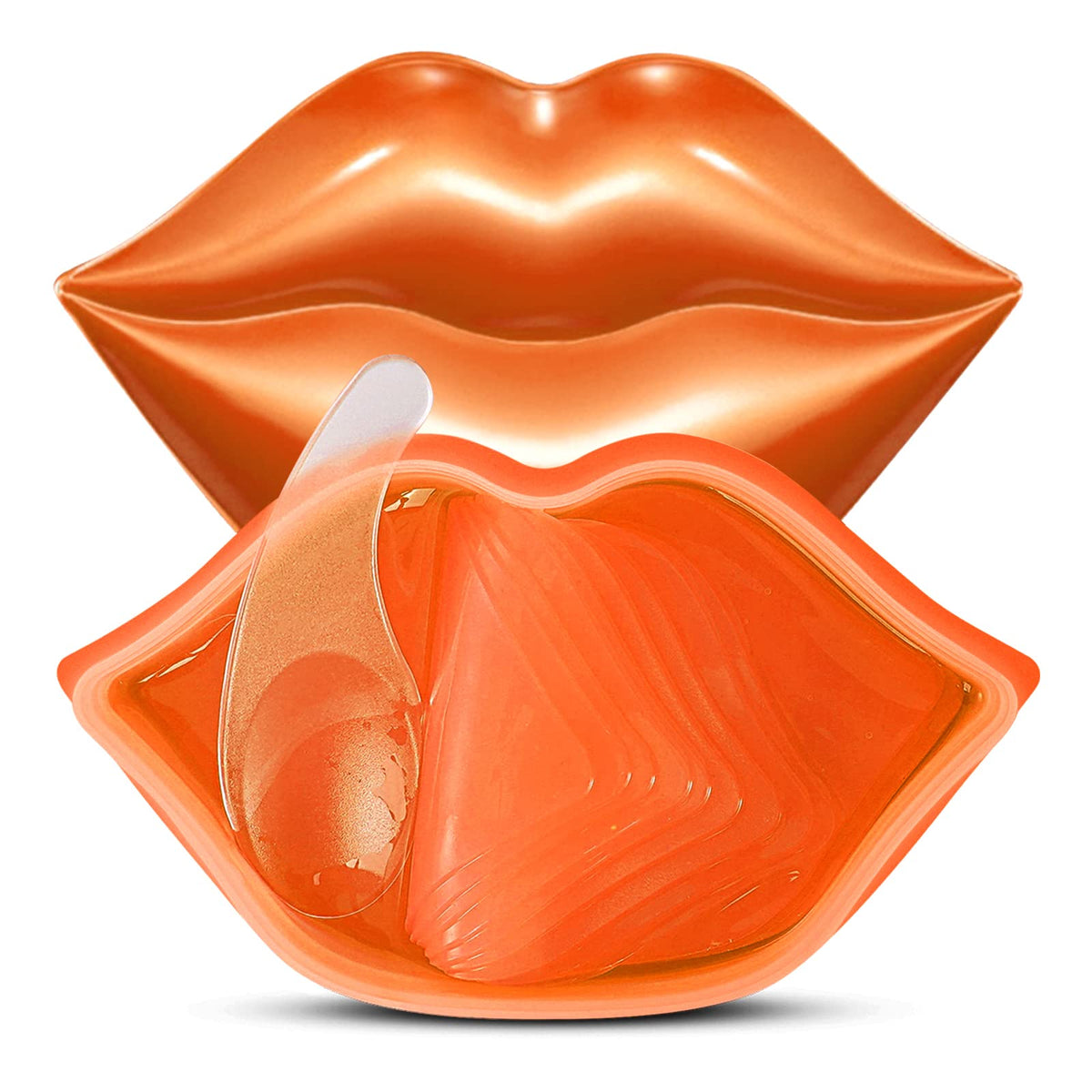 Charm Kiss 20Pcs Orange Lip Mask - Moisturizing Gel Treatment, Reduces Lines & Plumps Lips