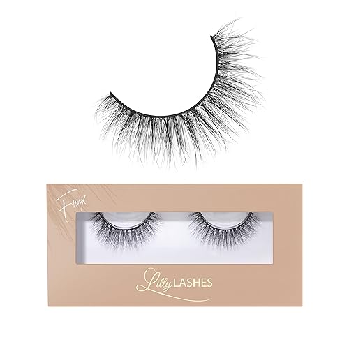 Lilly Lashes Faux Mink Natural Eyelashes, Reusable 20x, Everyday Use, 13mm, Black