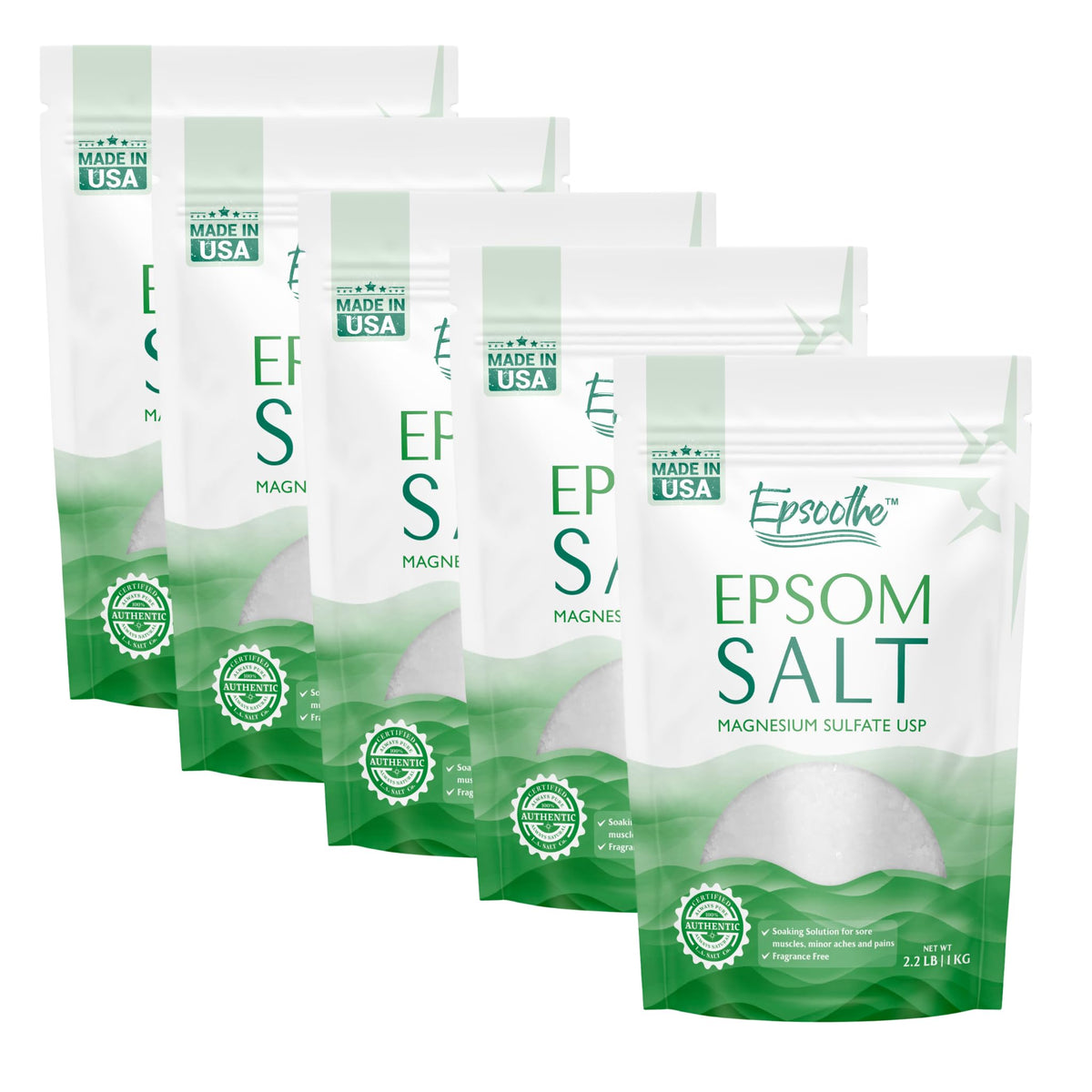 La Salt Co Epsom Salt - 2.2 Lbs Bath & Foot Soak, Pure Magnesium Sulfate, So