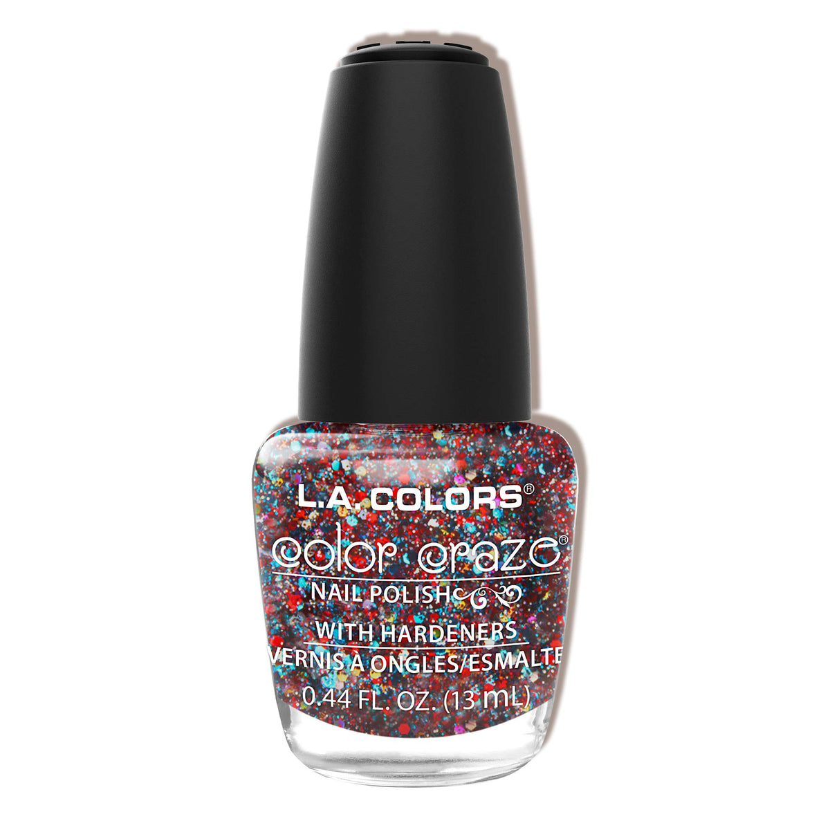 L.A. Colors Color Craze Nail Polish - Dazzle Confetti, 0.44 Fl Oz, Vibrant Glitter Finish