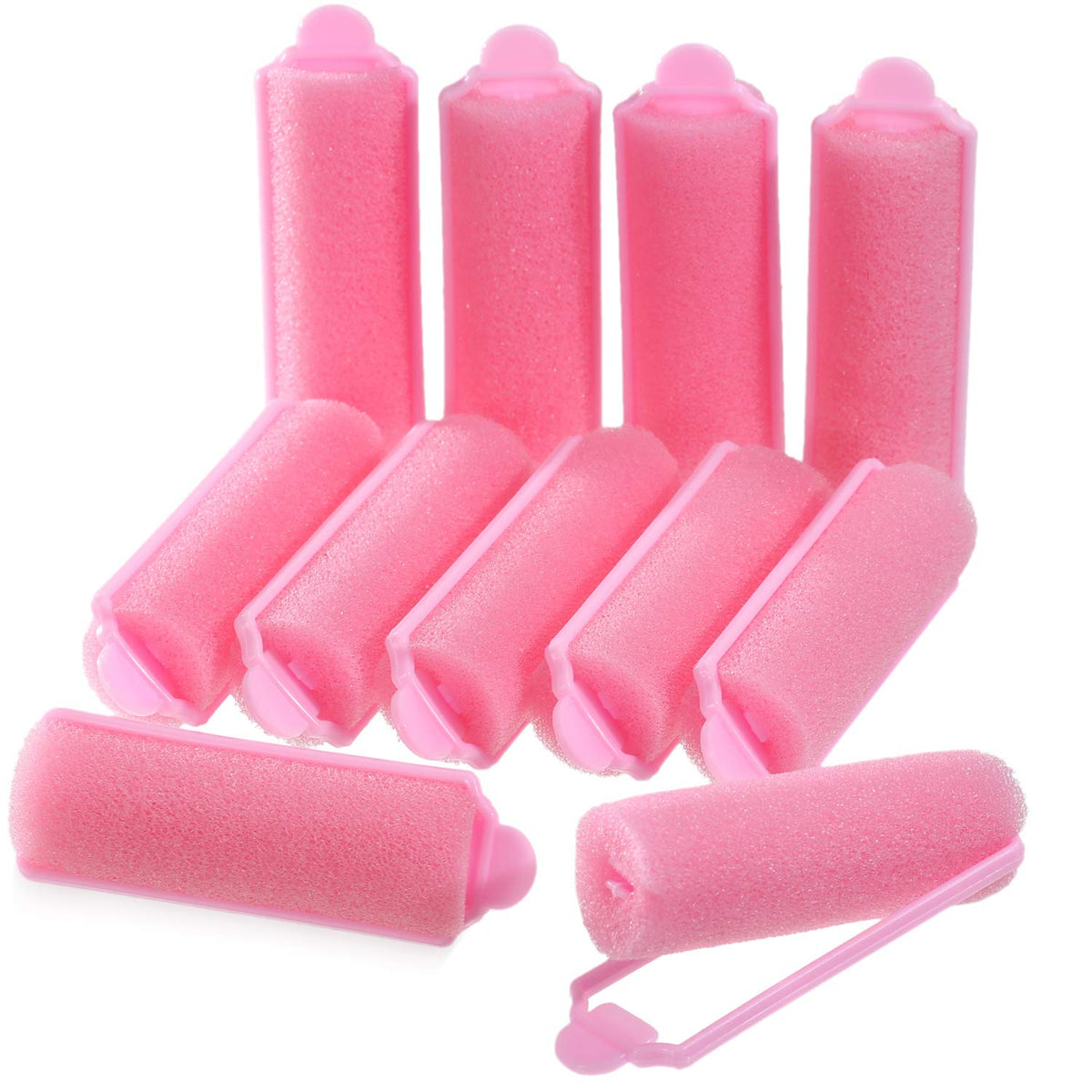 Zhehao 36 Pcs Pink Foam Hair Rollers for Heatless Curls - Flexible Sleeping Hairdressing