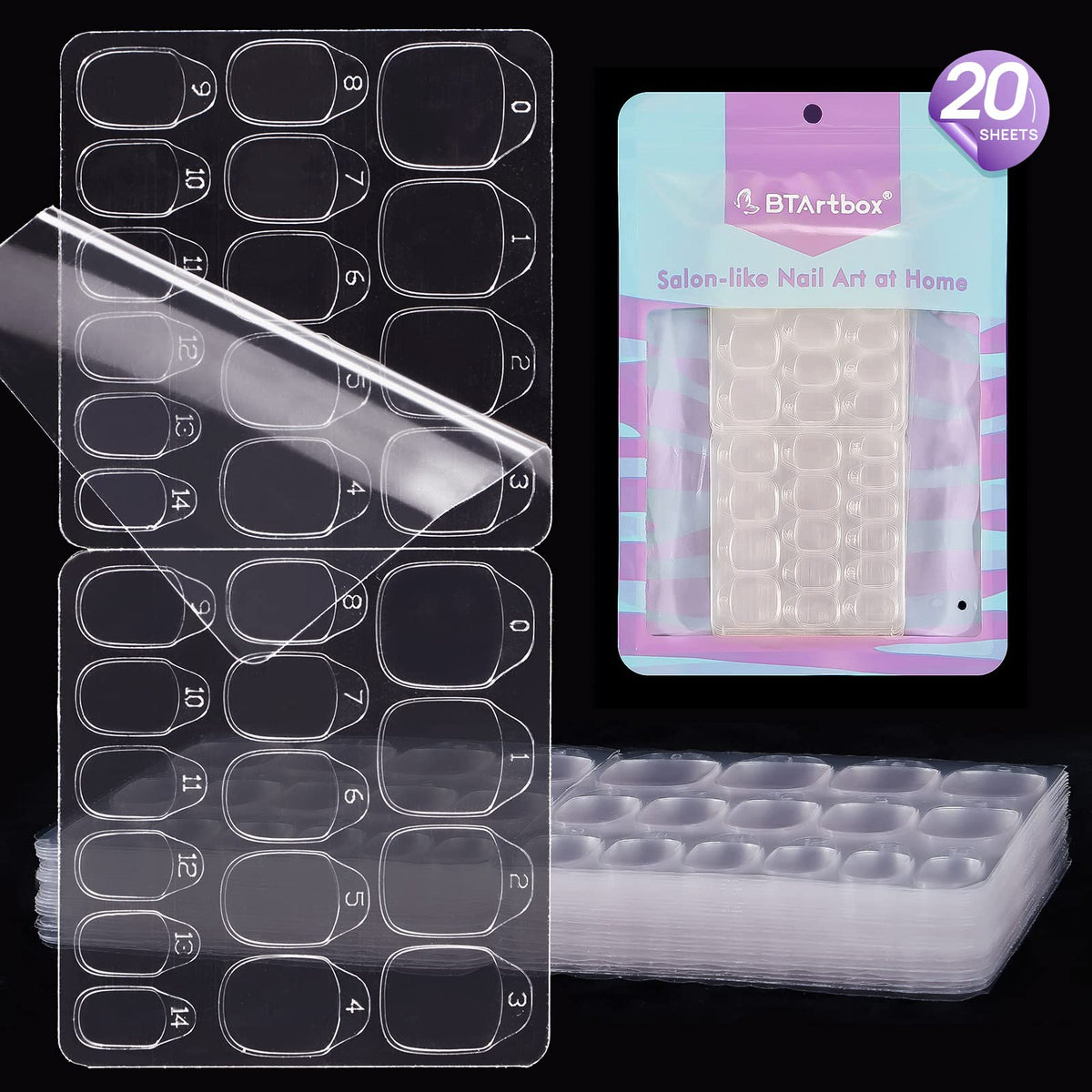 Btartbox Nail Adhesive Tabs - 600Pcs Ultra Thin Waterproof Double Sided Stickers For Press On Nails