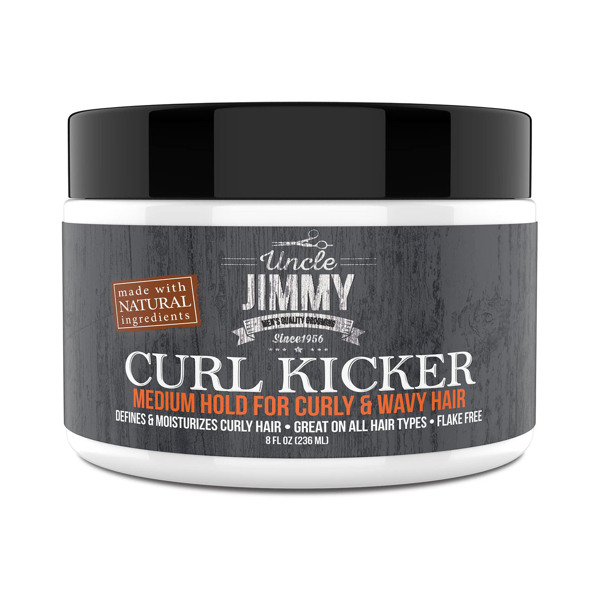 Uncle Jimmy Curl-Kicker Hair Cream For Men - 8 Fl Oz Medium Hold, Flake Free Styling Cream