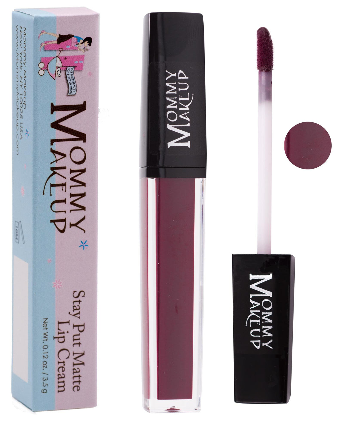 Mommy Makeup Stay Put Matte Lip Cream - Kiss-Proof, Smudge-Proof, Waterproof, Madonna 0.12Oz