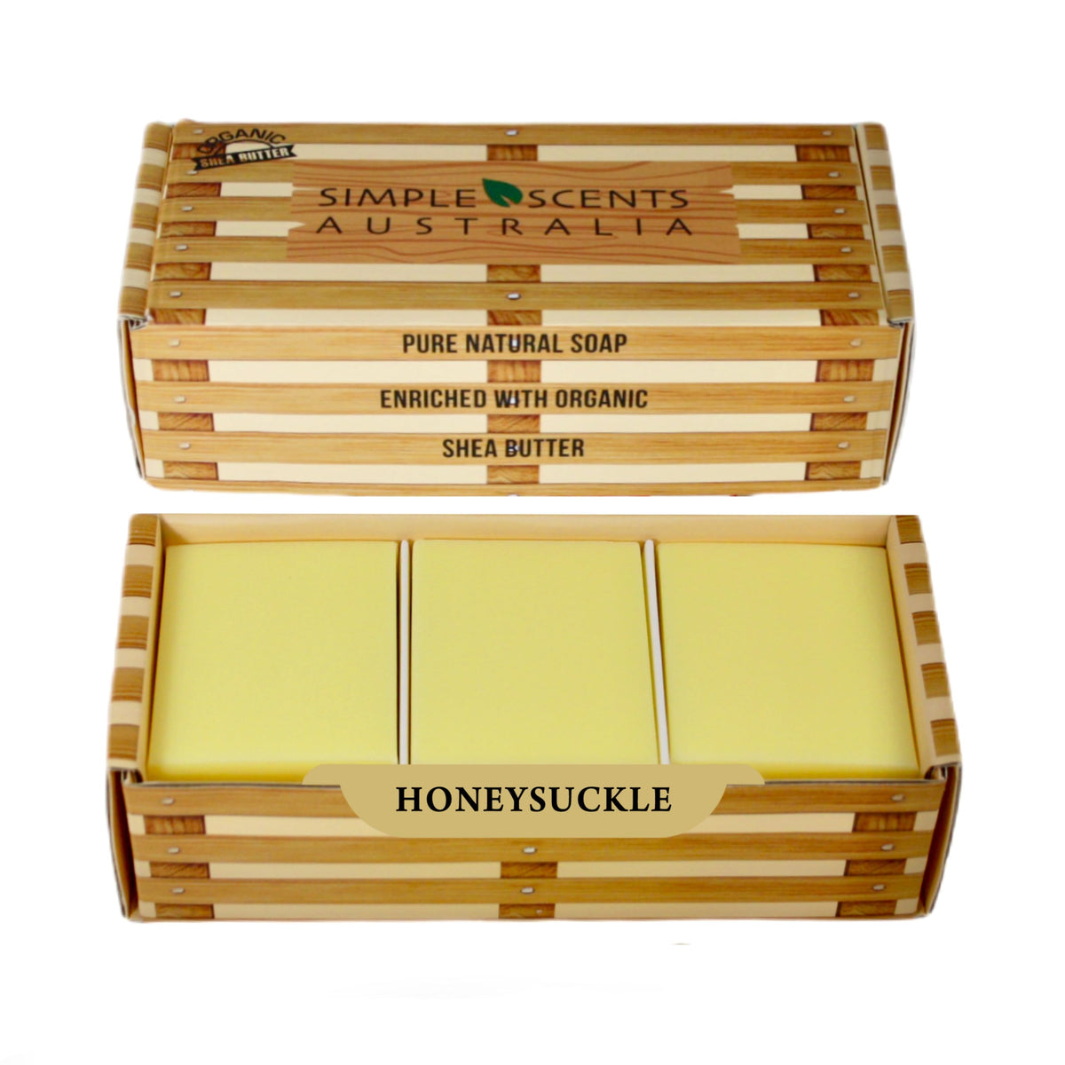 Simple Scents Australia Honeysuckle Scented Soap Bars, 6 X 3.5Oz Moisturizing Shea Butter