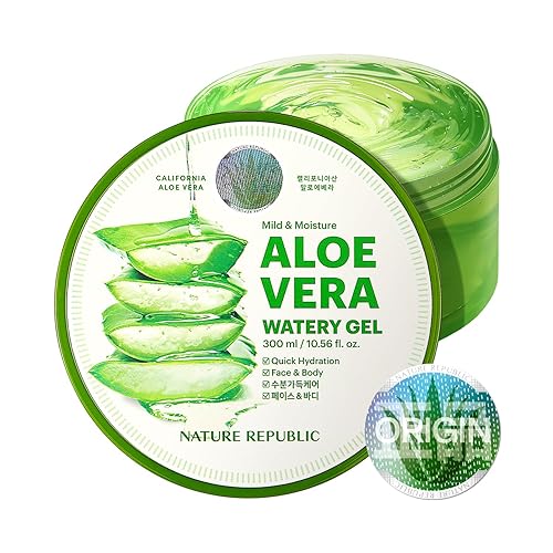 Nature Republic Aloe Vera Gel 92% - Soothing Moisture, 10.56 Fl Oz - Korean Skincare