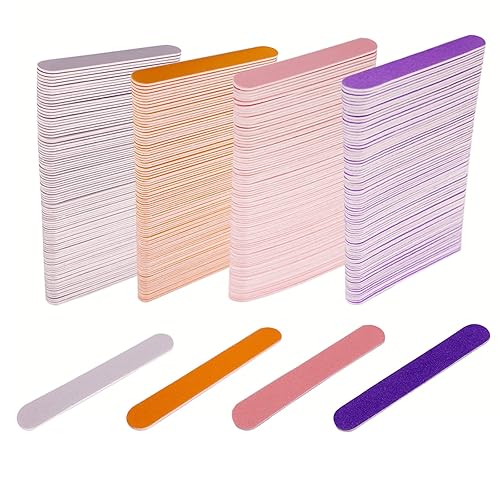 GigaGround Mini Nail Files Bulk - 400 Pcs Double-Sided Emery Board for Home & Travel Use