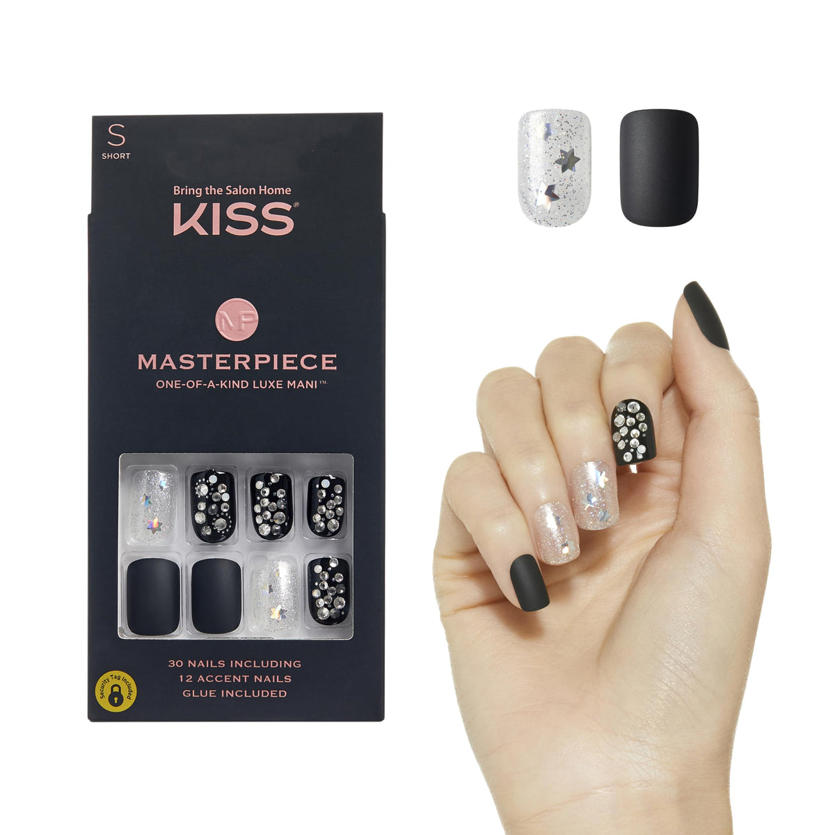 Kiss Luxe Manicure - Show My Throne, Waterproof, Durable Acrylic Nails, 30 Count, Lasts 7 Days