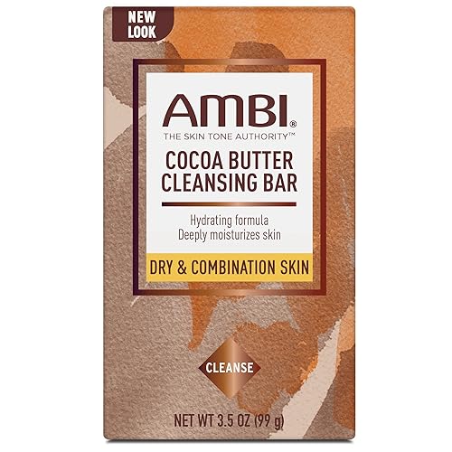 Ambi Cleansing Bar Soap Cocoa Butter, 3.5Oz (6 Pack) - Moisturizing & Nourishing Skin Care