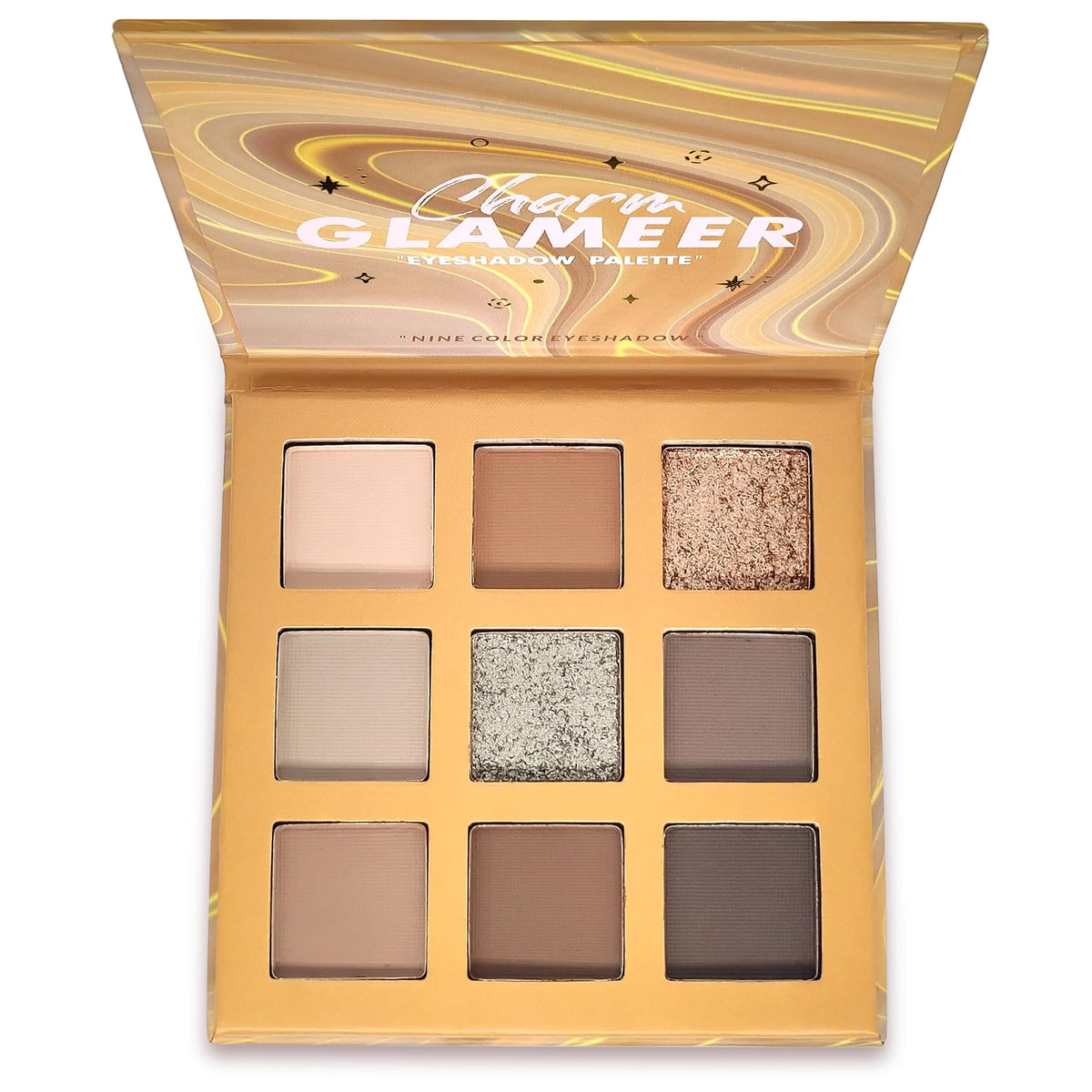 Glameer 9 Colors Eyeshadow Palette - Matte, Glitter & Shimmer, Long Lasting Waterproof Makeup