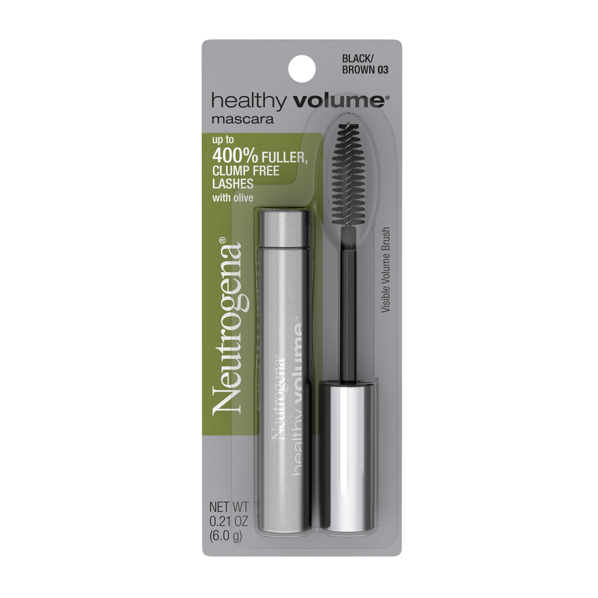 Neutrogena Healthy Volume Mascara, Volumizing & Conditioning, Brown/Black, 0.21 Oz