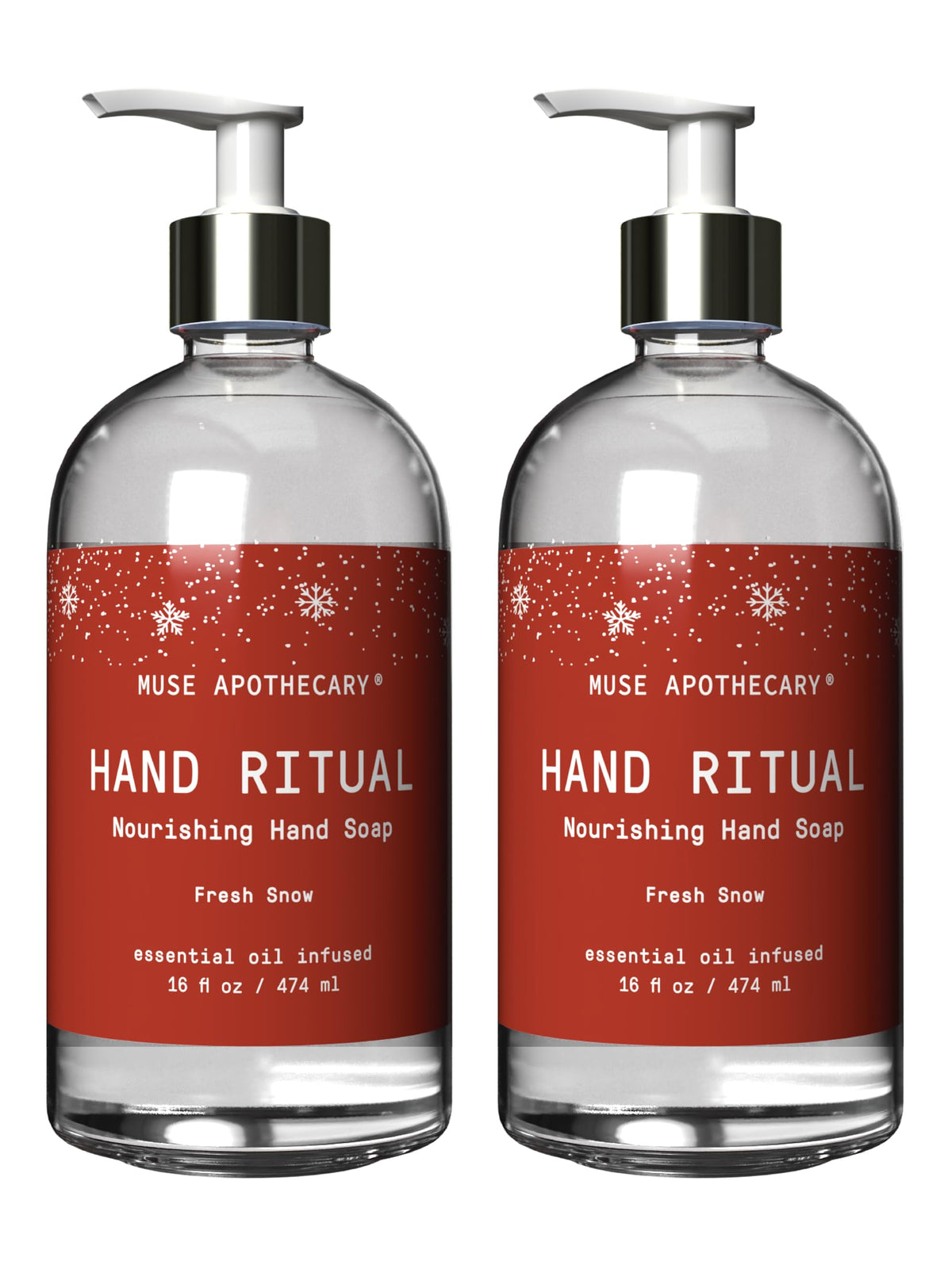 Muse Apothecary Hand Ritual - Nourishing Hand Soap with Essential Oils, 16 oz, Winter Collection, 2 Pack