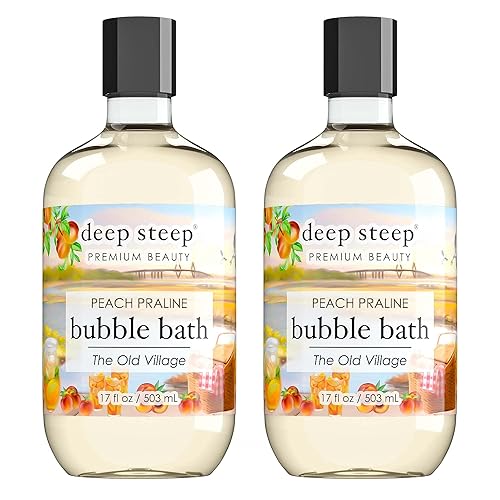 Deep Steep Bubble Bath 17 Oz Pack Of 2 - Peach Praline Scented Relaxation Soak