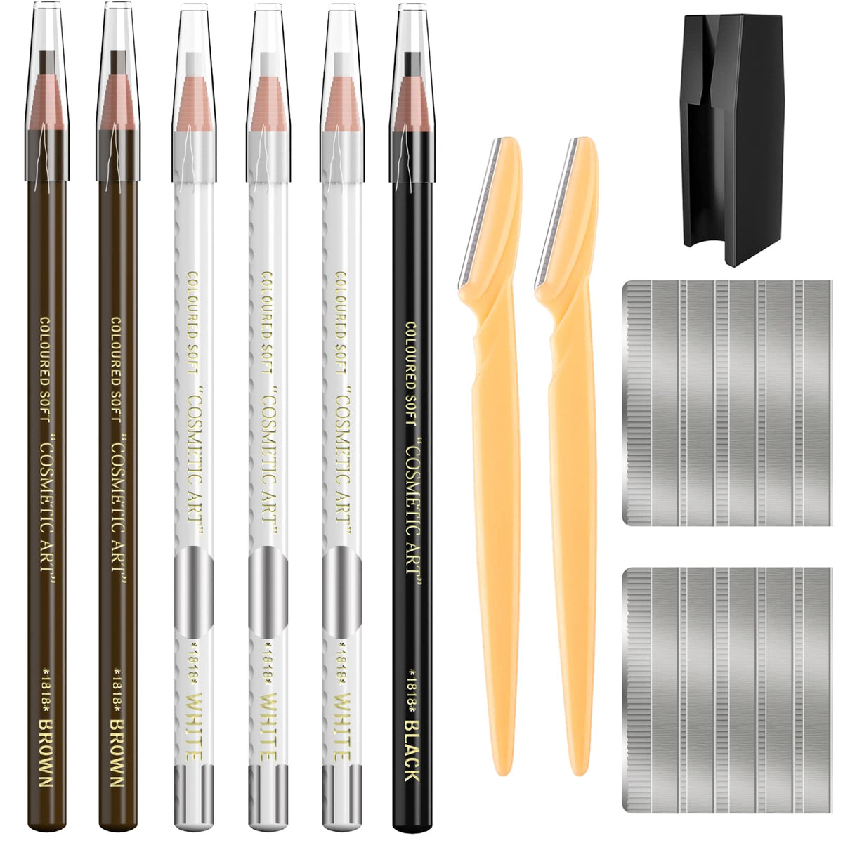 Kaiqikaixi Waterproof Eyebrow Pencil Set - 19 Pieces For Marking, Filling & Outlining