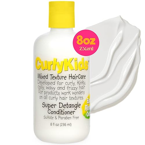 Curlykids Super Hair Detangler Conditioner For Curly, Kinky & Wavy Hair - 8Oz, Sulfate-Free