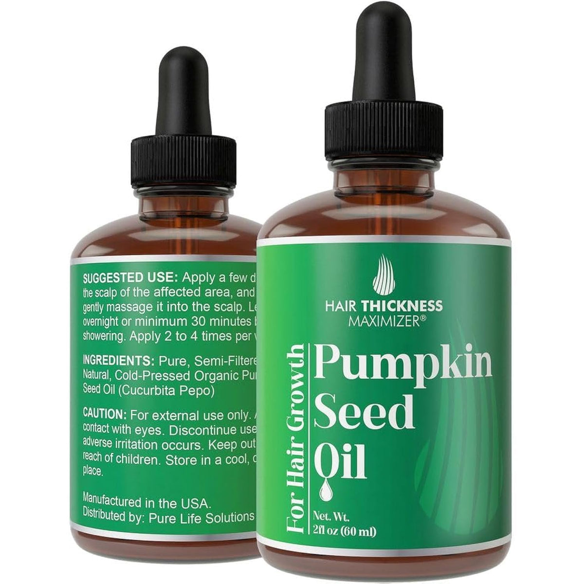 Hair Thickness Maximizer Pumpkin Seed Oil 2Oz - Cold-Pressed Scalp Treatment For Hair Growth