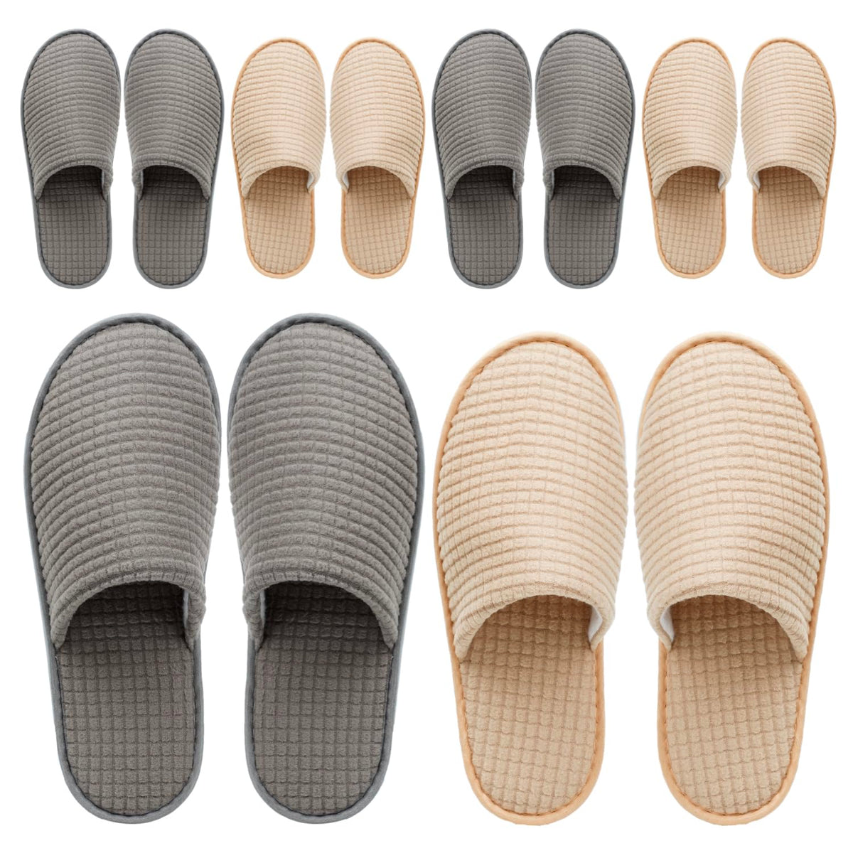 Ostadarra Spa Slippers - 6 Pairs Non-Slip, Washable, Reusable For Men & Women, Indoor/B