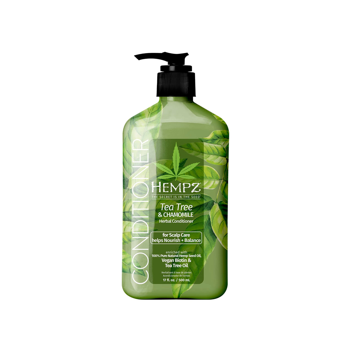 Hempz Biotin Conditioner - Tea Tree & Chamomile For Scalp Care & Hair Growth - 17 Fl Oz