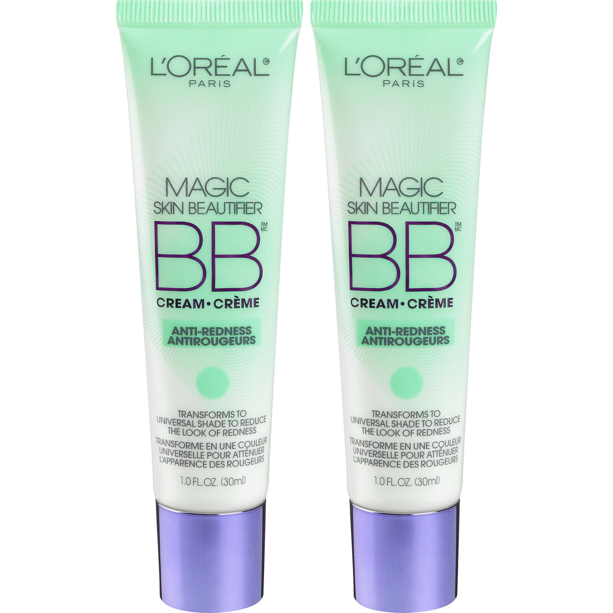 L’Oréal Paris Bb Cream Tinted Moisturizer, Anti-Redness, 1 Fl Oz, 2 Count