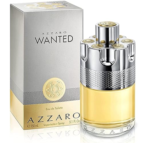 Azzaro Wanted Eau de Toilette for Men, 5.1 Fl Oz - Vibrant Woody Citrus Spicy Fragrance - Cardamom, Lemon, Vetiver - Luxury Cologne