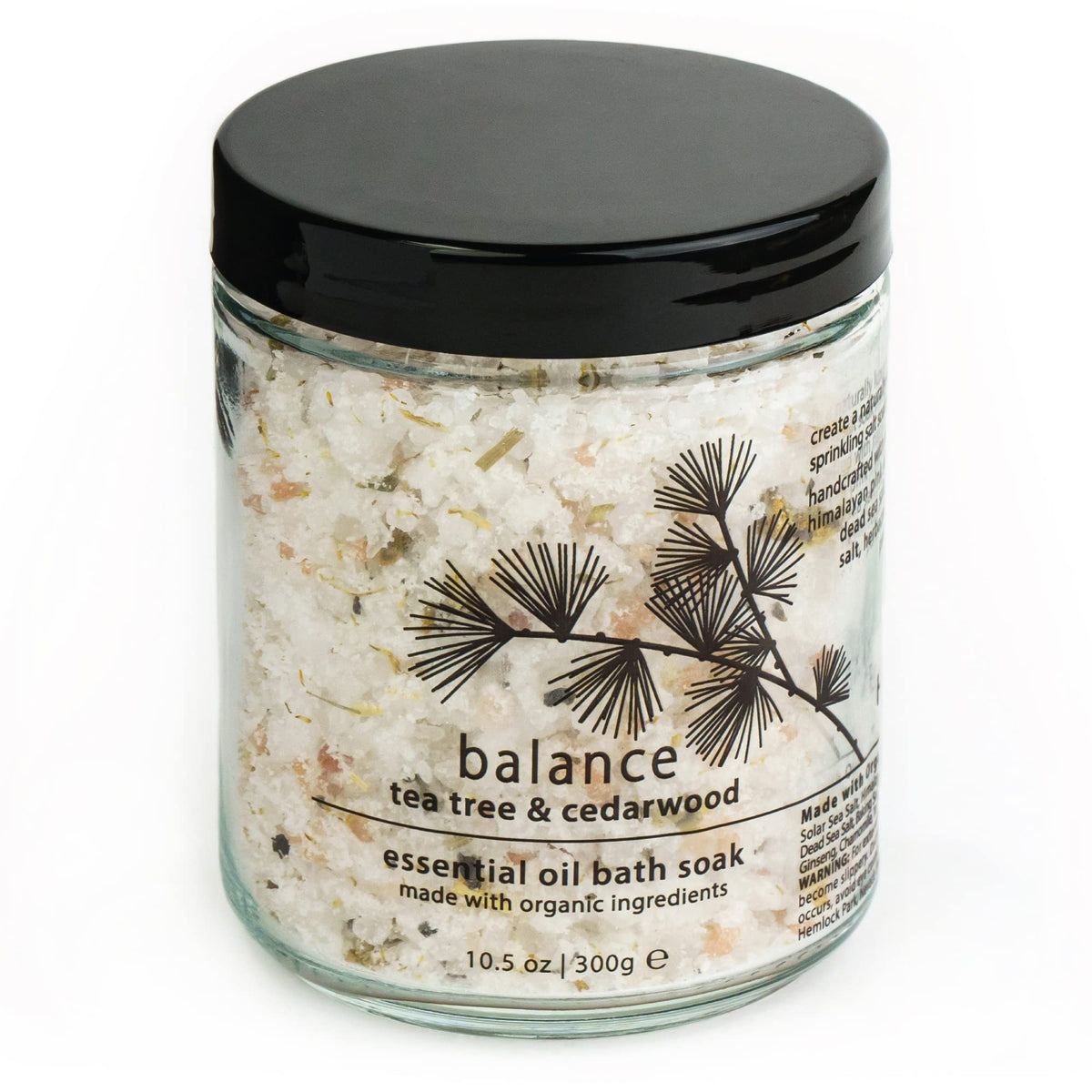 Hemlock Park Balance Essential Oil Bath Soak, Tea Tree & Cedarwood, 10.5 Oz Jar