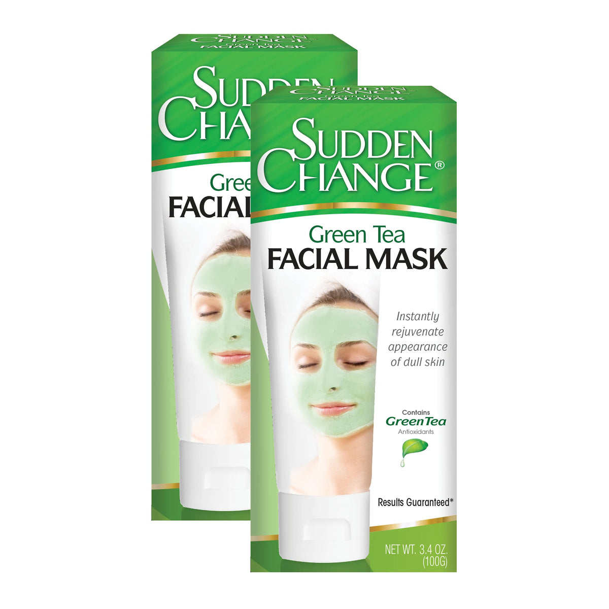 Sudden Change Green Tea Facial Mask, 3.4Oz - Nourishing Skin Care, Pack Of 2