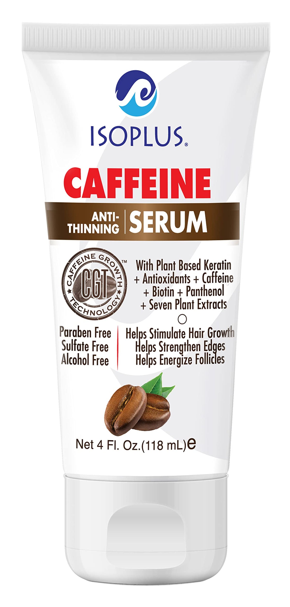 Isoplus Caffeine Anti-Thinning Serum, 4 Oz (Pack Of 2) - Hair Growth Treatment