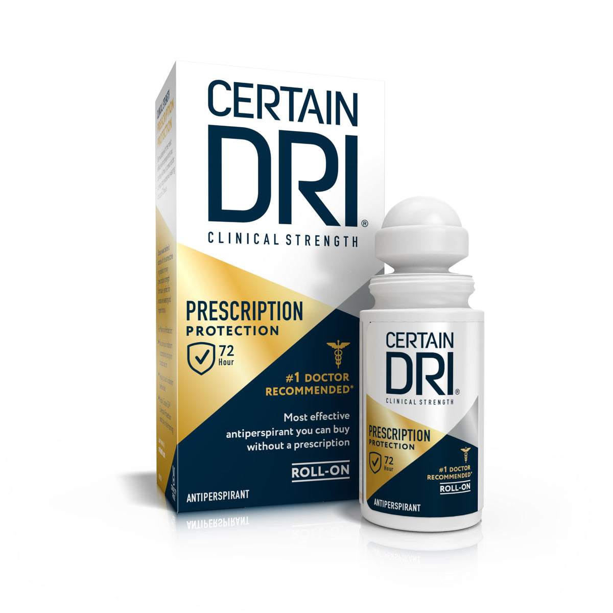 Certain Dri Antiperspirant Roll-On, 72Hr Protection, Fragrance-Free, 1.2 Oz For Hyperhidrosis