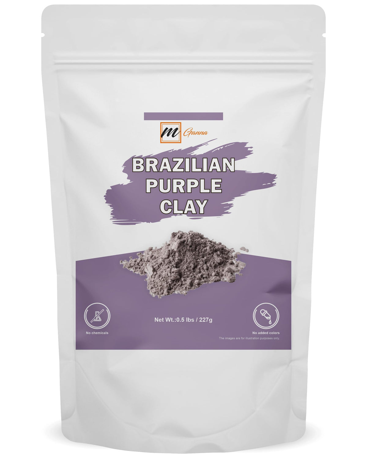 Mganna 100% Natural Brazilian Purple Clay Powder For Face Packs & Soaps, 8 Oz