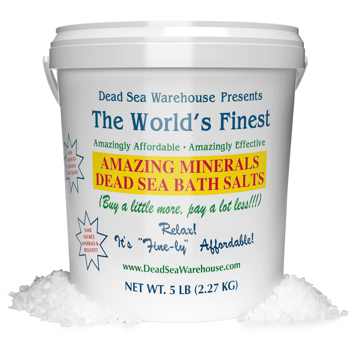 Dead Sea Warehouse Bath Salts - 100% Natural Mineral Detox & Moisturize, Unscented, 5 Lbs