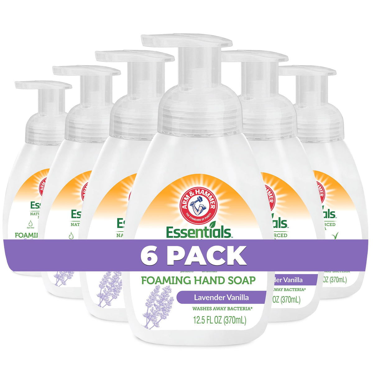 Arm & Hammer Foaming Hand Soap 6 Pack - Lavender Vanilla, Aloe Vera, 12.5 Fl Oz