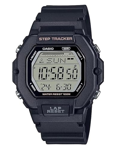 Casio Lws2200H Men’S Digital Watch, Black/Black, Step Tracker, Led, Multi Alarms, 100 Sec