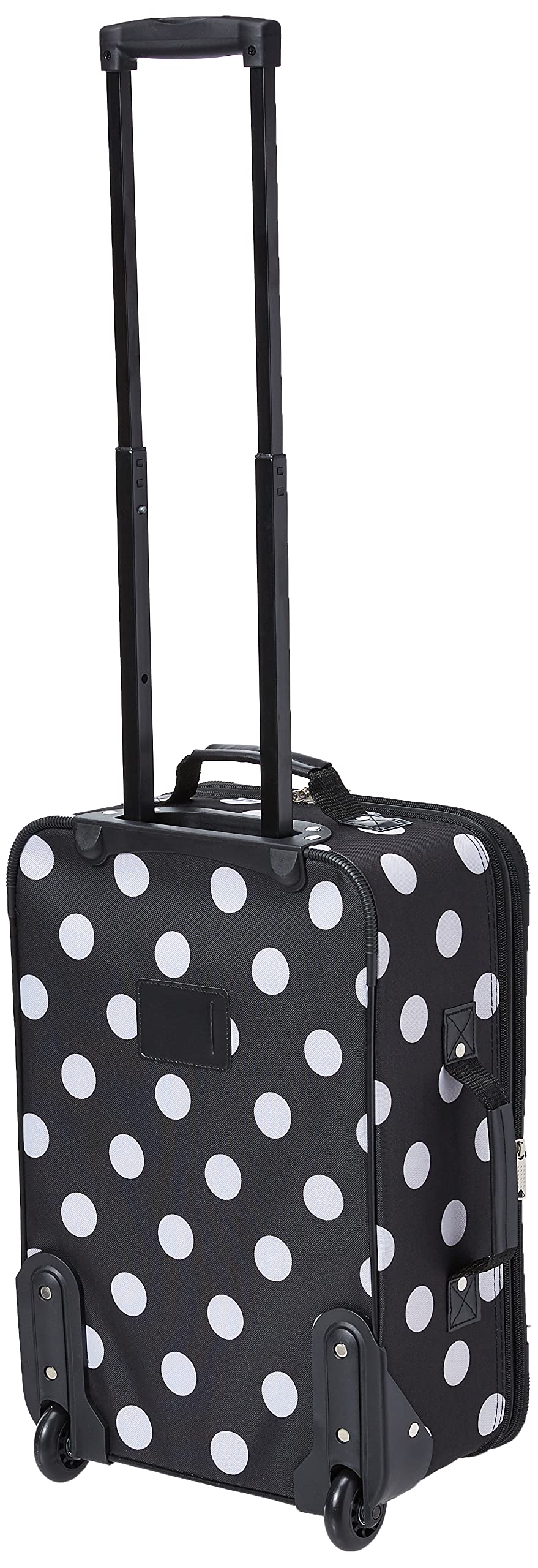 Rockland 2-Piece Expandable Softside Luggage Set with Telescopic Handle, Black Dot