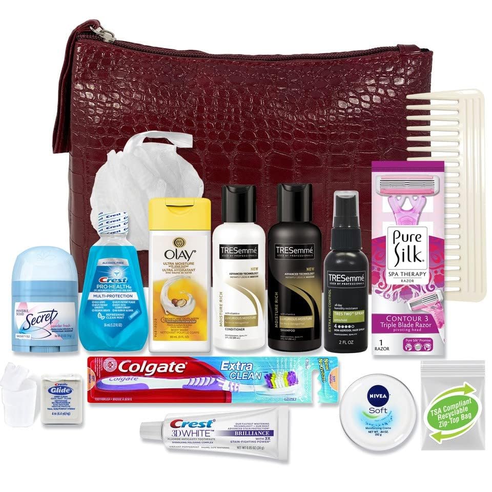 Convenience Kits Women'S Premium 16 Pc Travel Kit With Tresemme & Bath Essentials - Holiday Gift Set