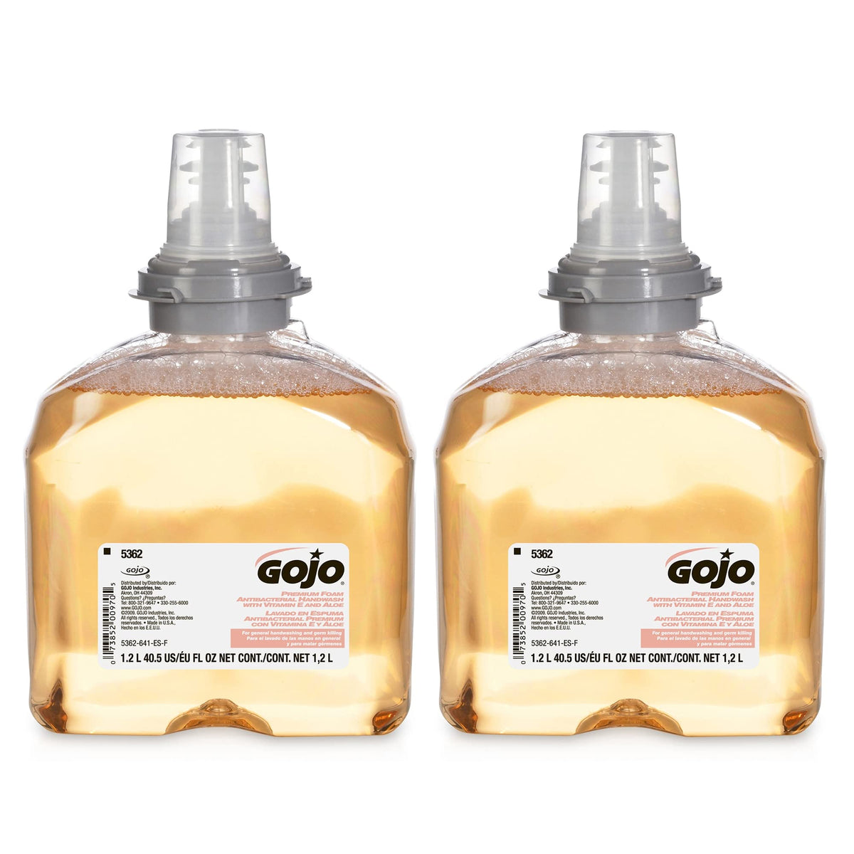 Gojo Tfx Premium Foam Antibacterial Handwash, Fresh Fruit Scent, 1200 Ml, Pack Of 2