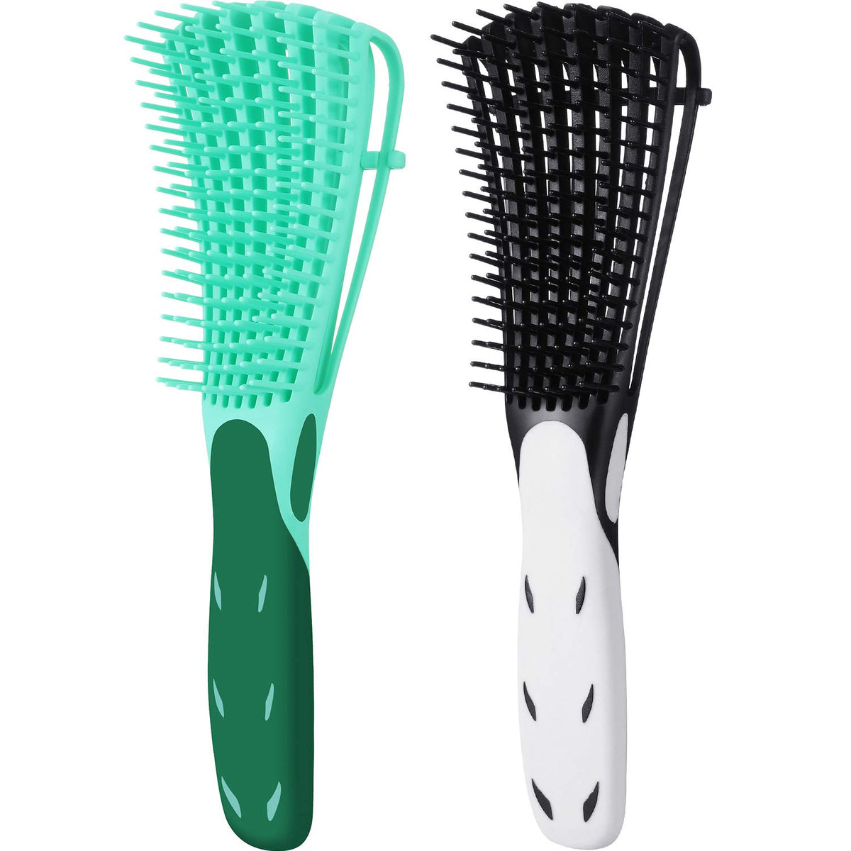 Boao 2 Pack Detangling Brush for Curly Hair - Afro, Kinky, Wavy, Wet/Dry - Black &