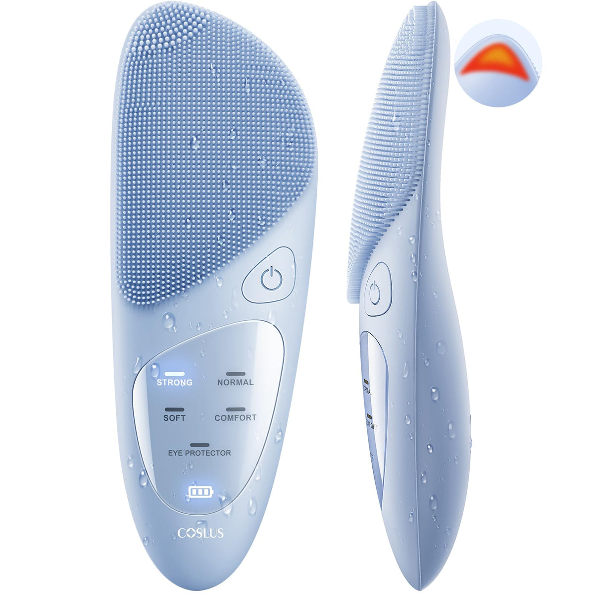 Coslus Silicone Face Scrubber Brush - Waterproof, Rechargeable, 4 Cleansing Modes For Men & Women