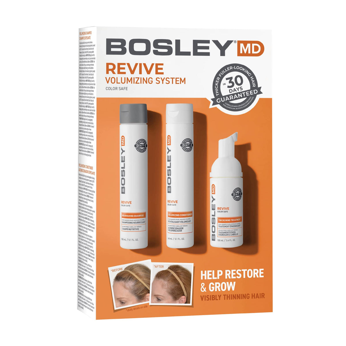 Bosleymd Bosrevive Kit For Color-Treated Hair Thinning - 30-Day Starter Set, 3 Pieces