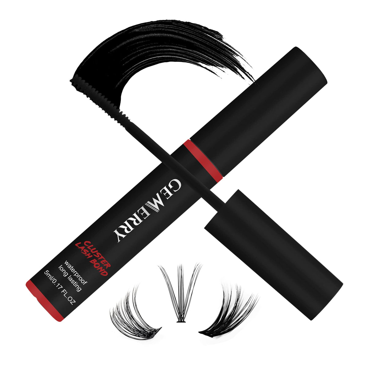 Gemerry Waterproof Lash Bond - Strong Hold Black Glue For Sensitive Eyes, 1 Count