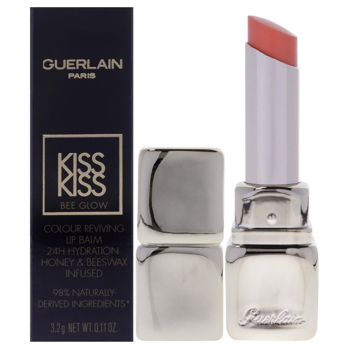 Guerlain Kiss Kiss Bee Glow Lip Balm - 319 Peach Glow, 0.11 Oz - Moisturizing Lip Treatment