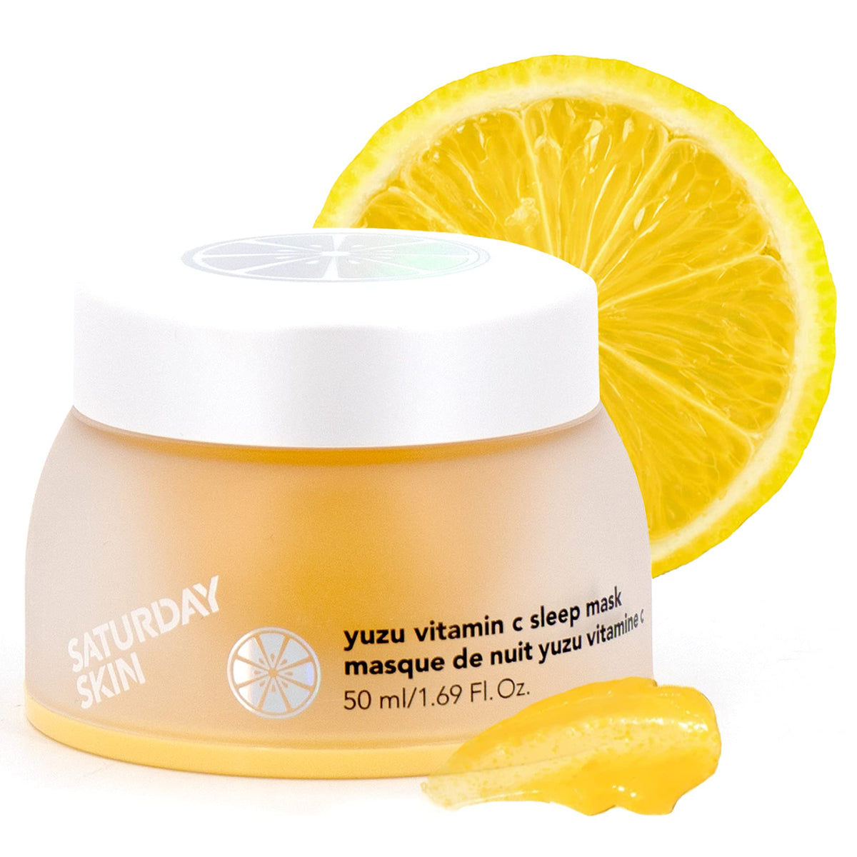 Saturday Skin Yuzu Vitamin C Overnight Face Mask, 1.7 Fl Oz, Brightening Vegan Skin Care